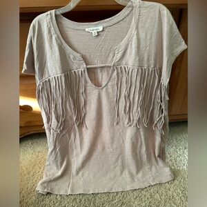 Oli and Hali Fringe Beige Top